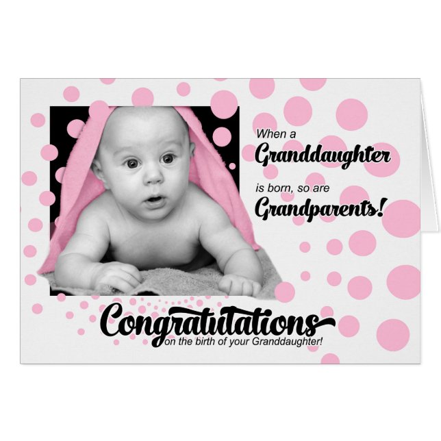 Birth of a Granddaughter in Pink Polka Dots (Anverso (Horizontal))