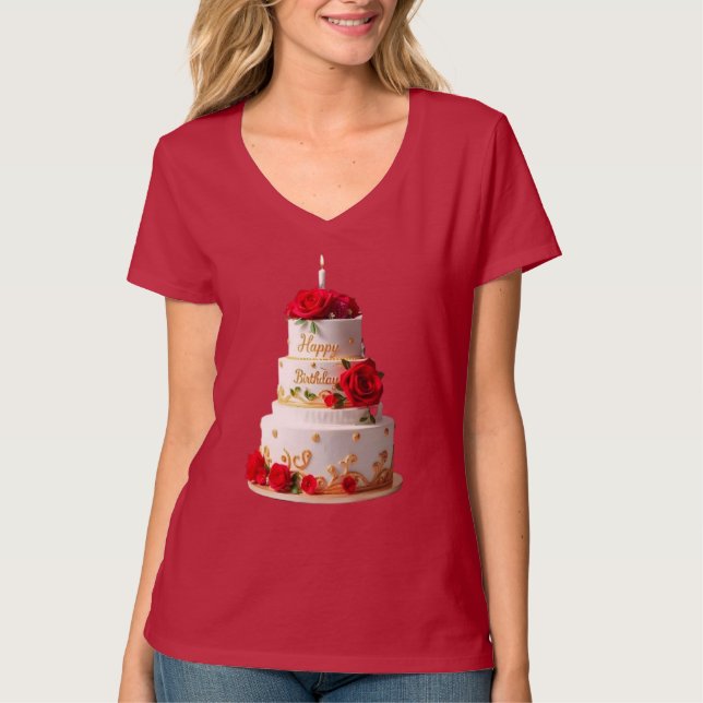 Birthday Cake Art diseña camisetas (Anverso)