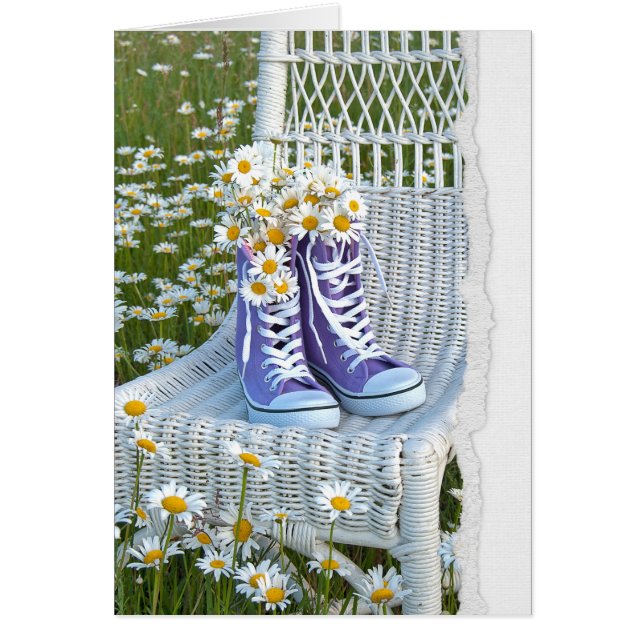 Birthday Daisy Bouquet in Purple Sneakers (Frente)