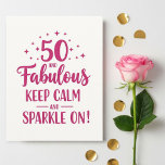 Birthday Greeting Card for Her - 50th Birthday<br><div class="desc">Birthday Greeting Card for Her - 50th Birthday - Fabulous - Sparkle On - Let's Celebrate! Celebrate a special woman's 50th birthday with this fabulous greeting card! Filled with sparkling "Sparkle On" details, it's perfect for marking this important milestone. An elegant and luminous message to make her birthday unforgettable. Ideal...</div>