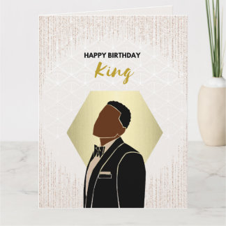 Birthday King | Tarjeta de felicitación negra