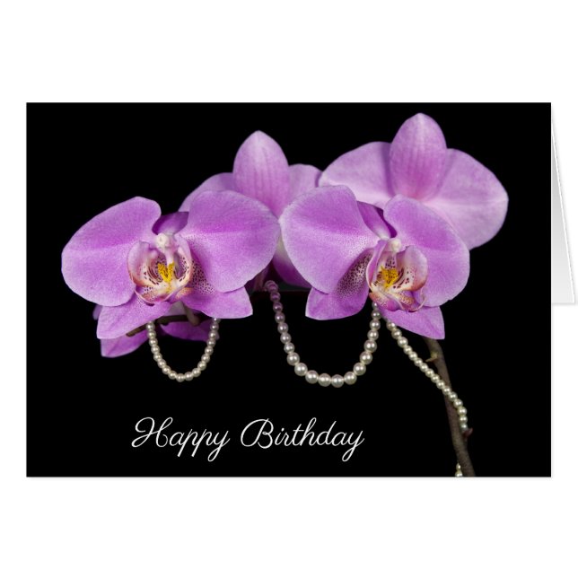 Birthday Pearls and Orchids (Anverso (Horizontal))