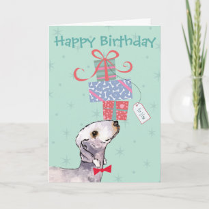 Birthday Presenta Tarjeta Bedlngton Terrier