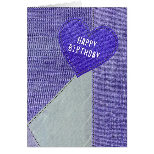 Birthday Purple Denim Heart (Frente)