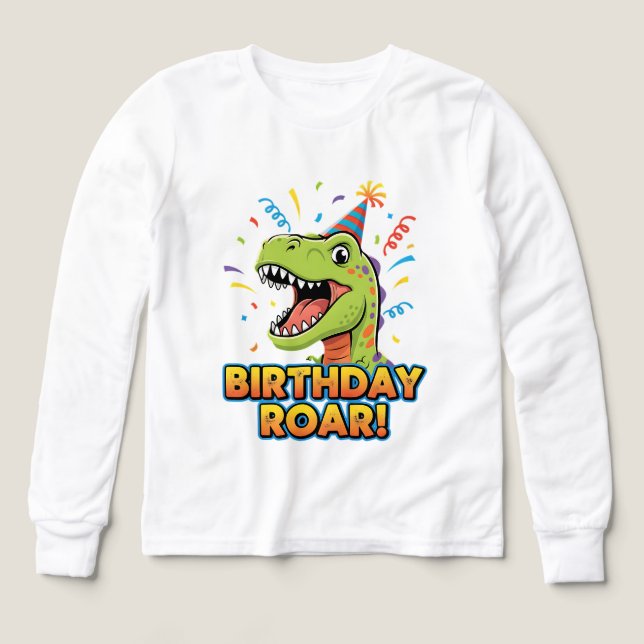 Birthday Roar Cute Dinosaur Birthday Party Design (Diseño frontal)