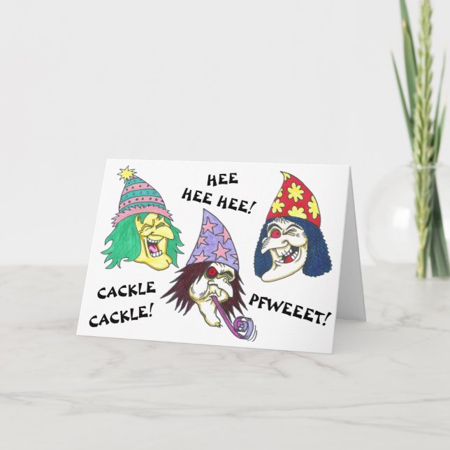 BIRTHDAY WITCHES Tarjeta de felicitación (Anverso)