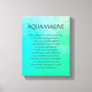 Birthstone del Aquamarine - lona de arte del poema