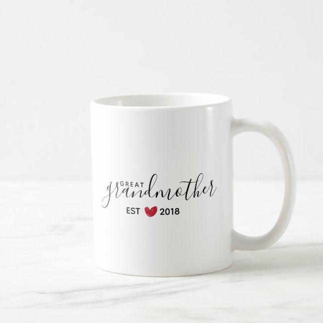 Bisabuela roja Est del corazón. Taza de café del (Derecha)