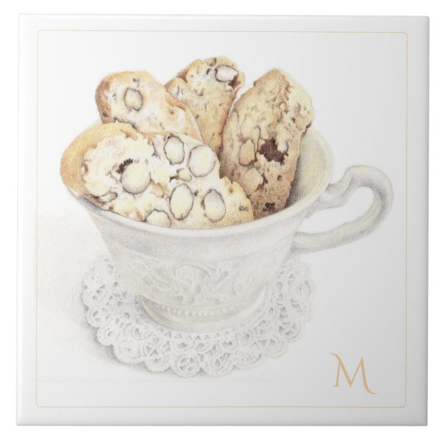 BISCOTTI Baldosa Cerámica de 6" + Inicial (Frente)