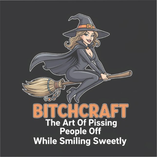 "BITCHCRAFT" Pegatina de inyl de corte (Anverso)