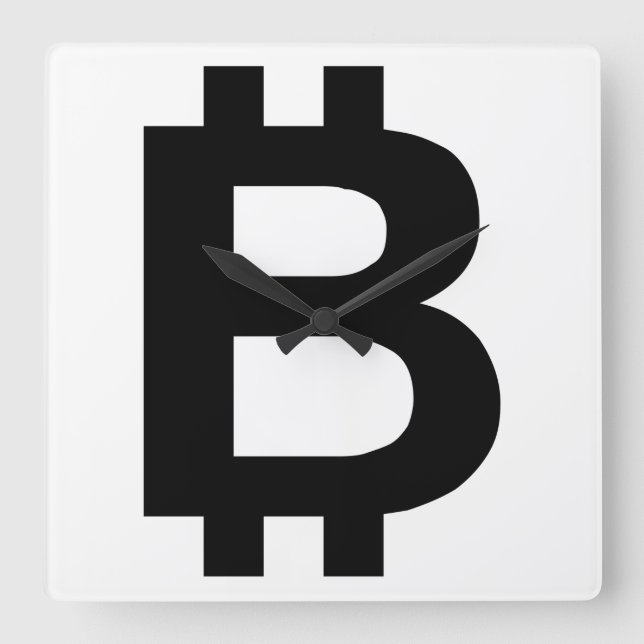 Bitcoin B negrita reloj de pared (Anverso)