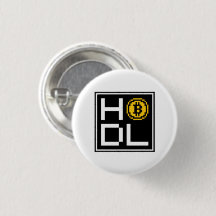 Bitcoin BTC 8-Bit Cuadrado HODL | Botón