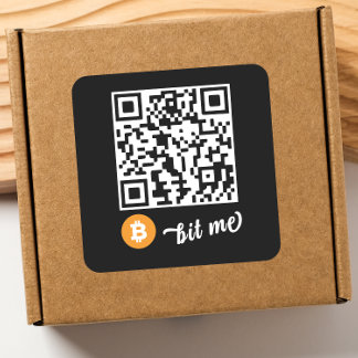 Bitcoin (BTC) Cartera Pegatina de código QR - Cuad