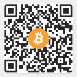 Bitcoin Código QR Pegatina pequeño (hoja de 20)