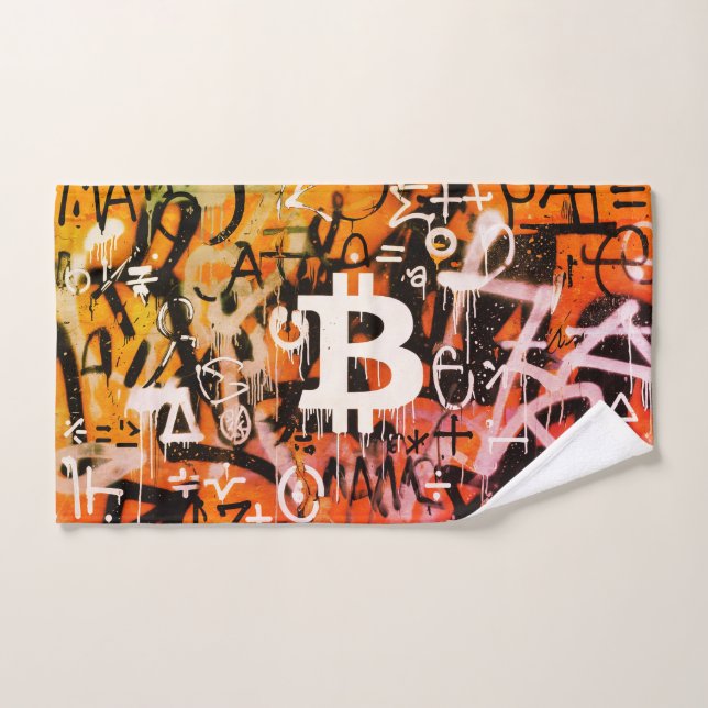 "Bitcoin Graffiti" (Estilo #3) Arte Callejero (Toalla de mano)