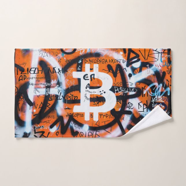 "Bitcoin Graffiti" (Estilo #4) Arte Callejero (Toalla de mano)