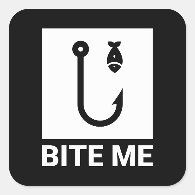 Bite Me Fishing Hook Pegatina (Anverso)