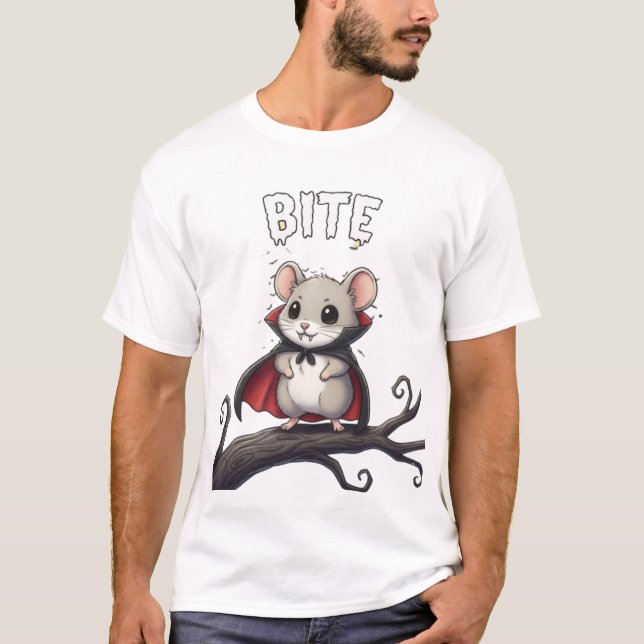 Bite – Vampire Ratón TinyFur Camiseta de Halloween (Anverso)