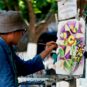 Bizarre Passiflora Flor Arte Geométrico Resumen