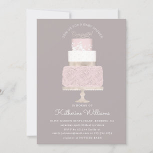 bizcocho rosa y dorado elegante invitación a la du