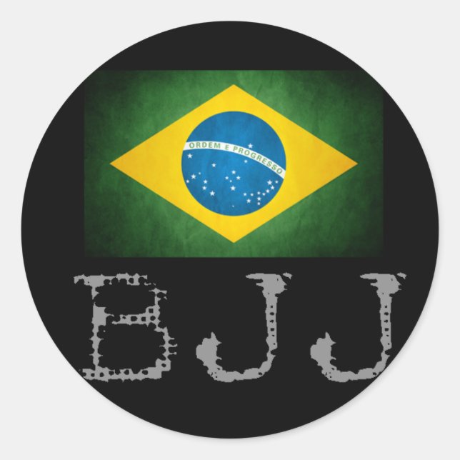 BJJ Brasileño Jiu Jitsu Pegatina de la bandera (Anverso)