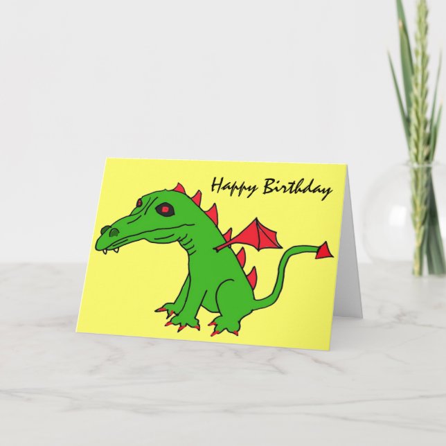 BK - Tarjeta divertida de cumpleaños del dragón (Anverso)