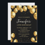 Black 18th cumpleaños invitaciones Globos Confetti<br><div class="desc">Black 18th cumpleaños invitaciones Gold Balloons Confetti</div>