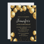 Black 18th cumpleaños invitaciones Globos Confetti<br><div class="desc">Black 18th cumpleaños invitaciones Gold Balloons Confetti</div>