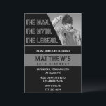 Black 18th cumpleaños invitaciones The Man The Leg<br><div class="desc">Black 18 invitaciones de cumpleaños The Man The Legend Simple Elegant</div>