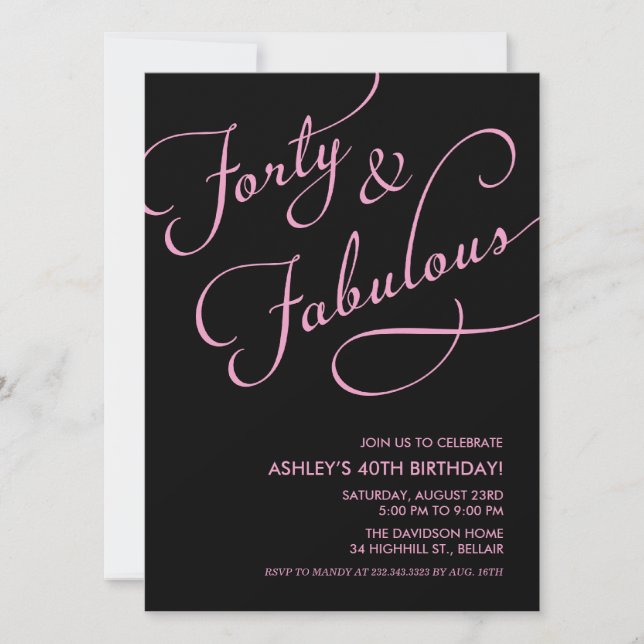 Black 40 e invitaciones fabulosas (Anverso)