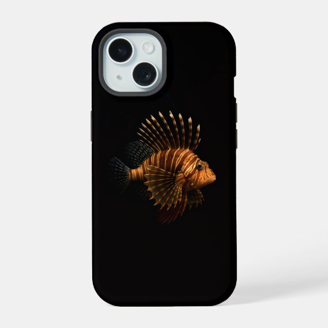 Black 4 Luxe iPhone 15 Mate, Pez León Rojo (Reverso )