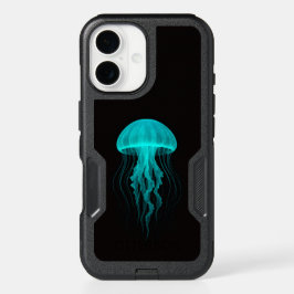 Black 4 Luxe iPhone 16 Case, Green Jellyfish