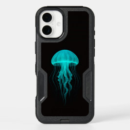 Black 4 Luxe iPhone 16 Plus Case, Green Jellyfish