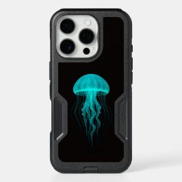 Black 4 Luxe iPhone 16 Pro Case, Green Jellyfish