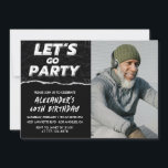 Black 60 cumpleaños invitaciones Hombres Foto<br><div class="desc">Invitaciones para los negros de 60 años Hombres Foto FIESTA DE LET GO</div>