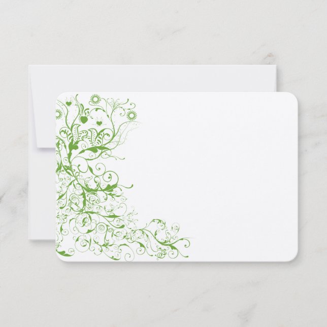 Black and Apple Green Love Bird Swils RSVP (Anverso)