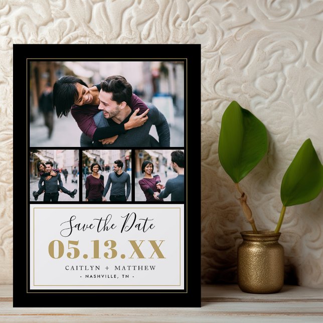 Black and Gold 4 Photo Save the Date (Subido por el creador)