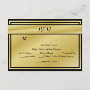 Black And Gold 50 Aniversario RSVP con Comidas