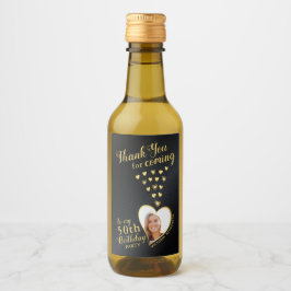 Black and Gold 50th Birthday Photo You