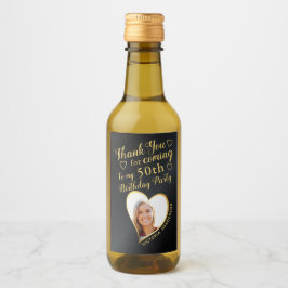 Black and Gold 50th Birthday Photo You