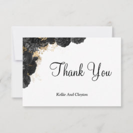 Black And Gold Floral Gracias Cartas