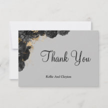 Black And Gold Floral Gracias Cartas