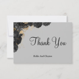 Black And Gold Floral Gracias Cartas