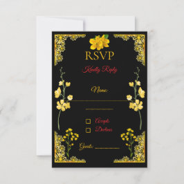 Black and Gold RSVP Card