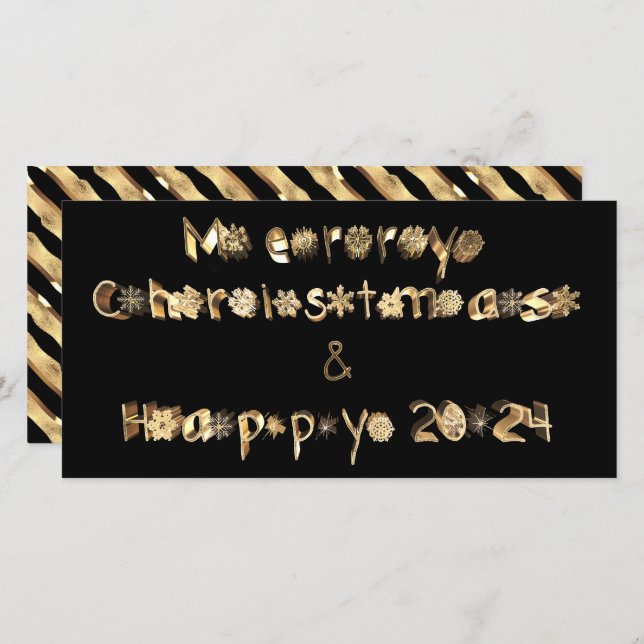 Black and Gold Script Feliz Navidad 2024 (Anverso / Reverso)