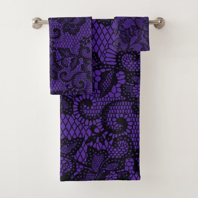 Black And Purple Faux Lace (In situ)