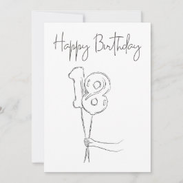BLACK AND WHITE HAPPY BIRTHDAY CARD