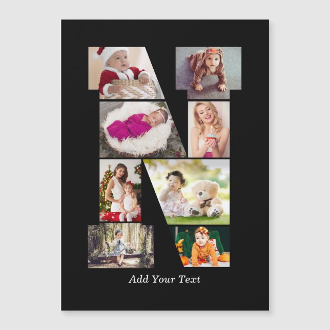 Black and White Letter N Photo Collage (Anverso)