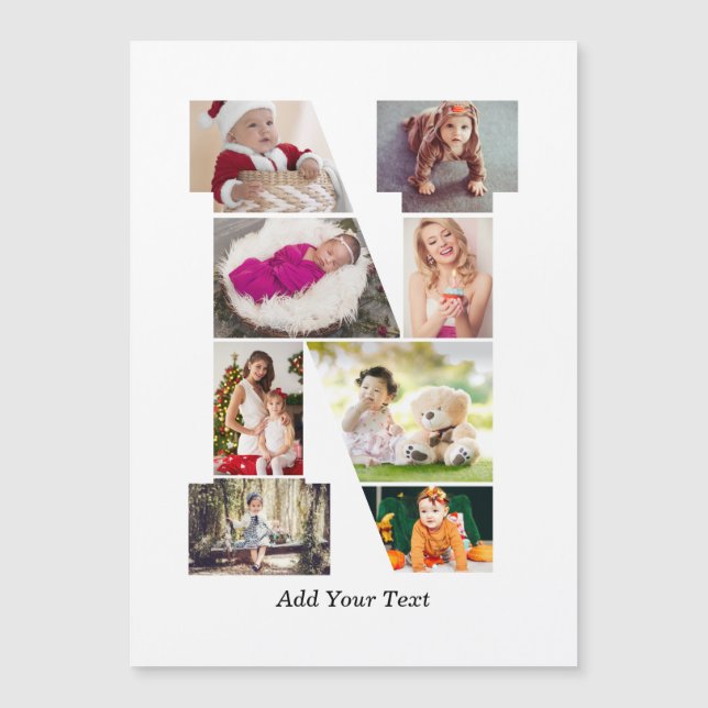 Black and White Letter N Photo Collage (Anverso)