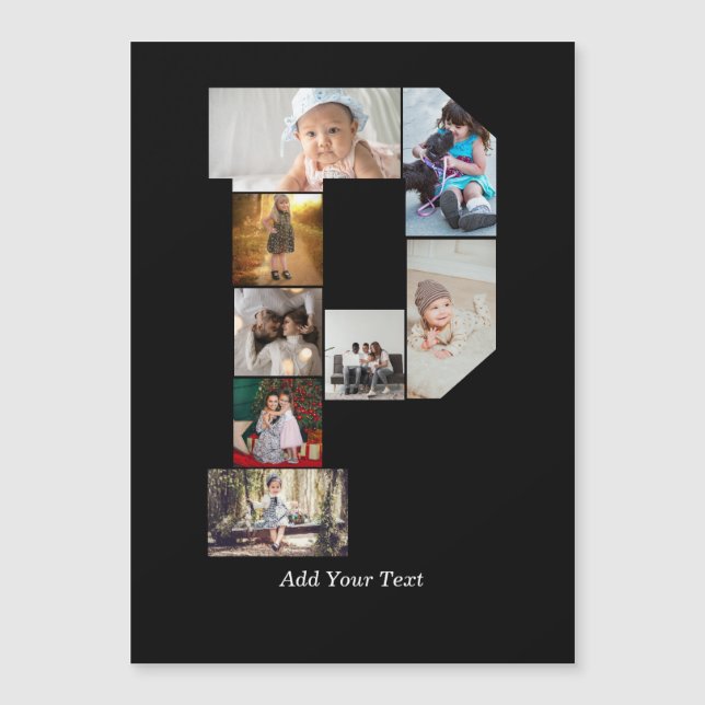 Black and White Letter P Photo Collage (Anverso)